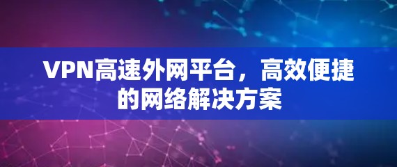 VPN高速外网平台，高效便捷的网络解决方案