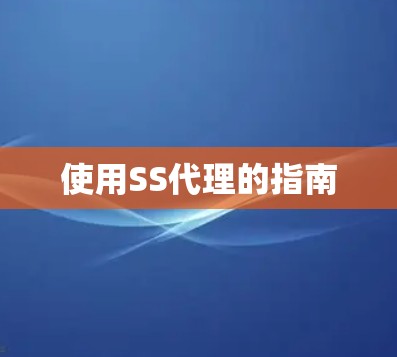 使用SS代理的指南